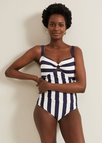 Phase Eight Stripe Swimwear Blue USA | 3421806-ED